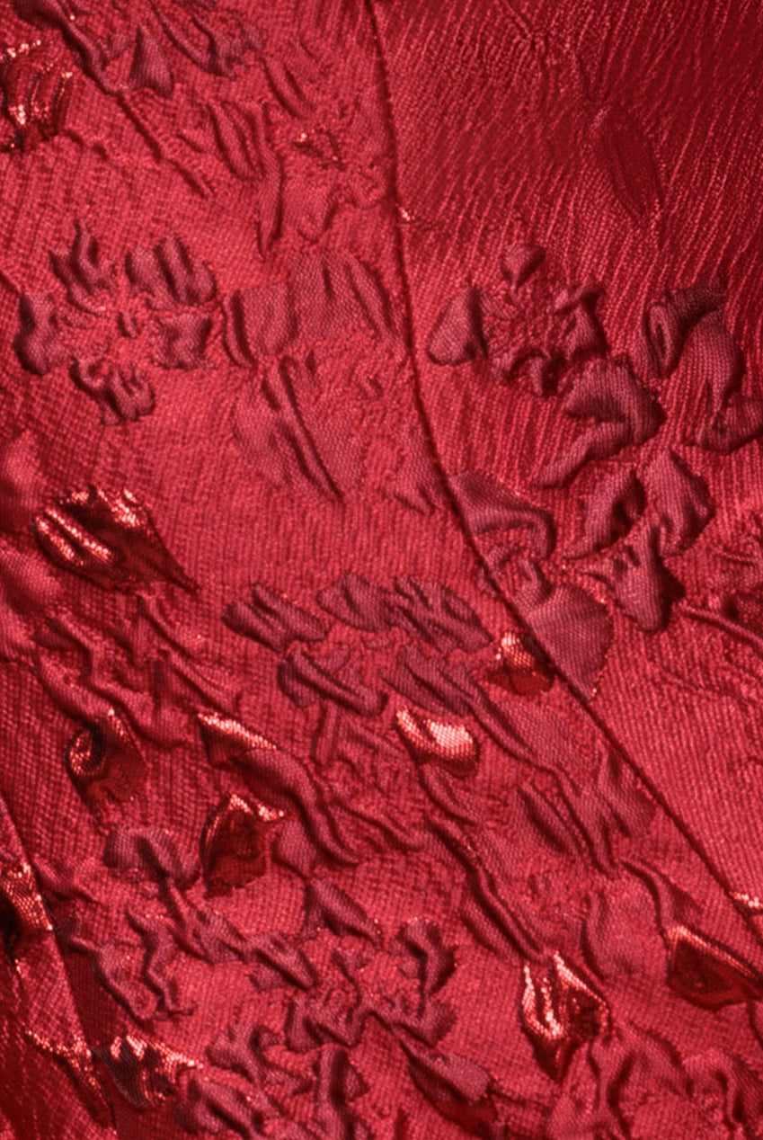 Jacquard Sleeveless A-line Mini Dress - Red by Goddiva