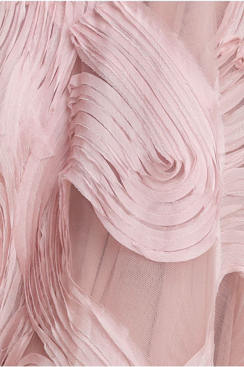Scuba & Textured Chiffon A Line Midi Dress - Blush Pink by Goddiva
