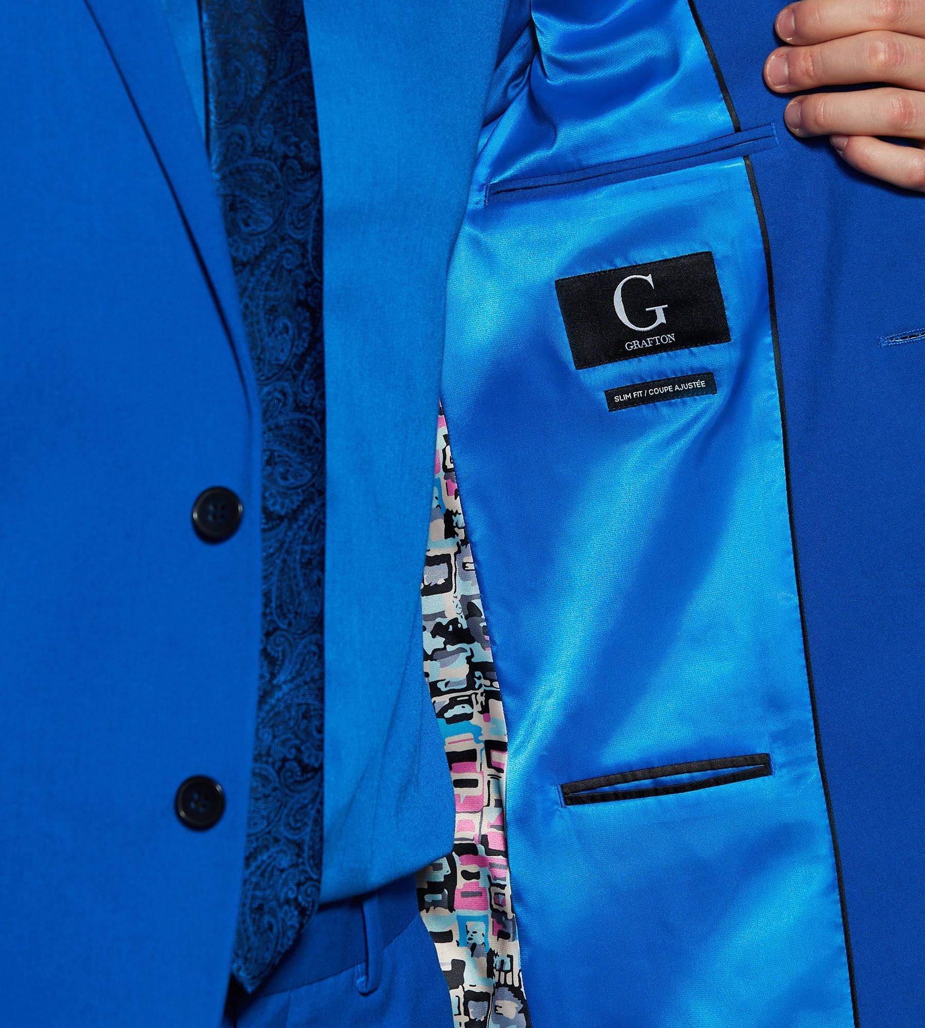 Slim Fit Bright Blue Solid Suit