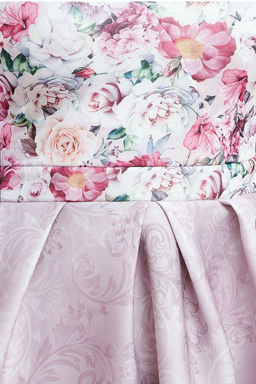 Sweetheart Floral Midi Dress - Blush by Goddiva