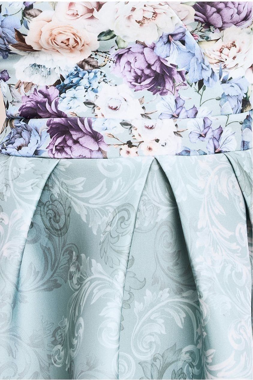 Sweetheart Floral Midi Dress - Sage Green by Goddiva