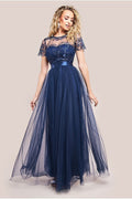 Embroidered Mesh Maxi Dress - Navy by Goddiva