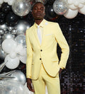 Slim Fit Bright Yellow Solid Suit
