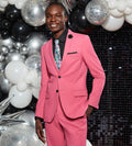 Slim Fit Bright Pink Solid Suit