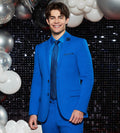 Slim Fit Bright Blue Solid Suit