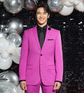 Slim Fit Bright Purple Solid Suit