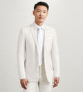Modern Fit Off White Solid Suit